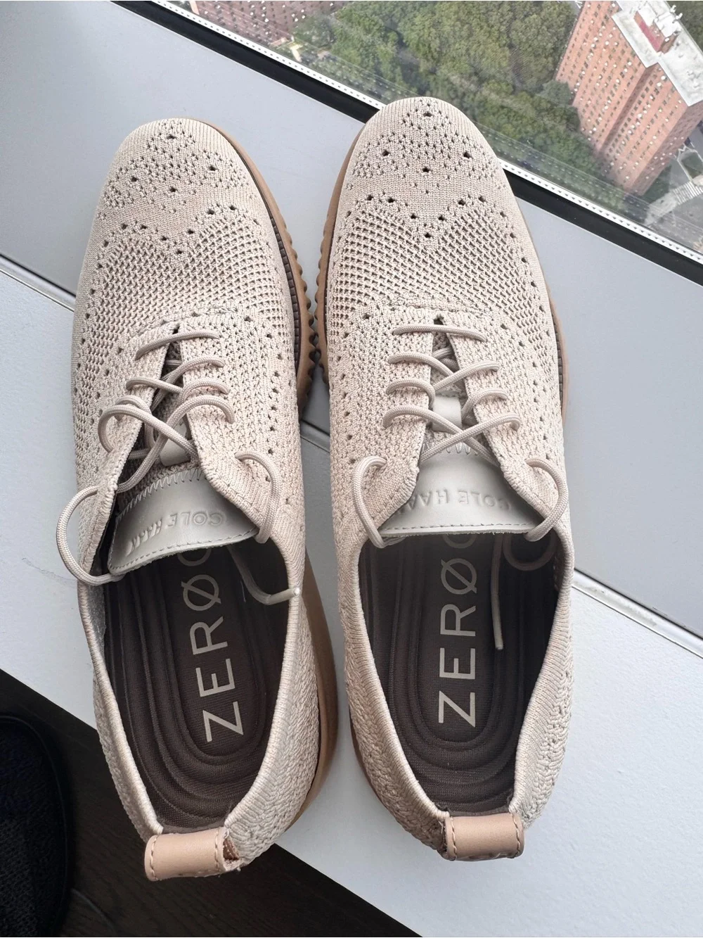 Cole Haan ZERØGRAND Knit Wingtip Oxford - Light Beige